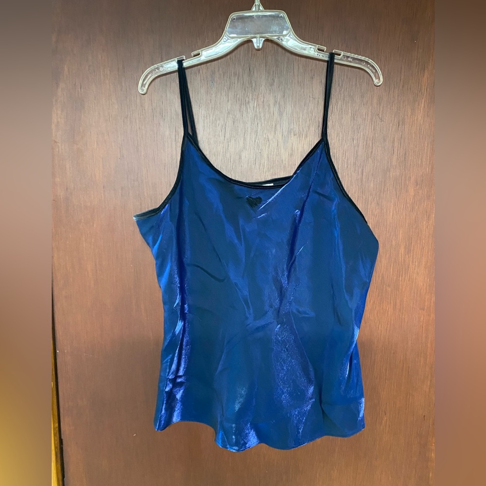 Vintage Y2K Women’s Lovable Cami Shimmery Satin Velvet Straps heart Sz XL